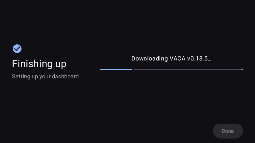 Setup wizard - Downloading the dashboard