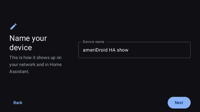 Setup wizard - Name your device