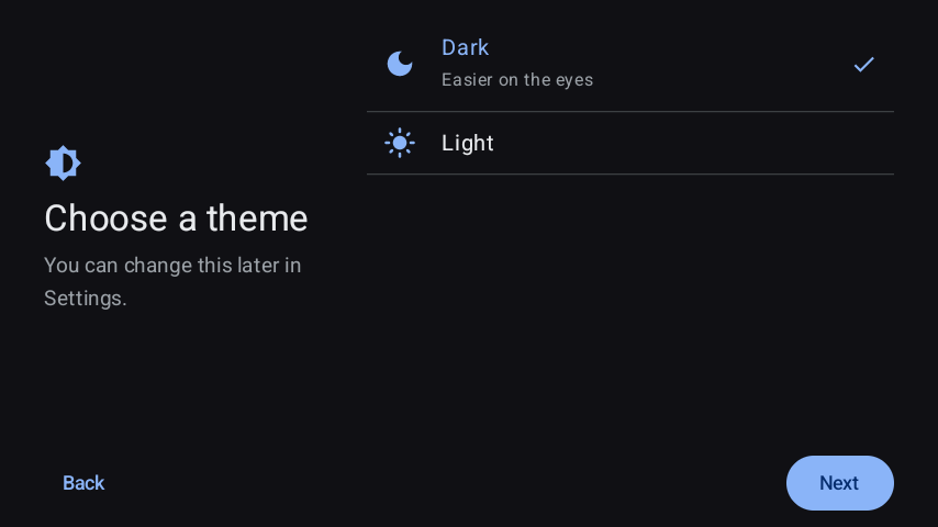 Setup wizard - Choose a theme