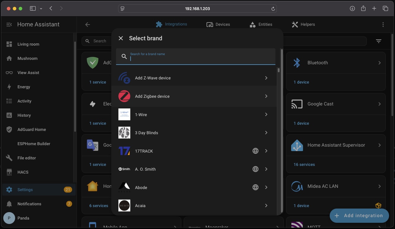Home Assistant - add Zigbee device