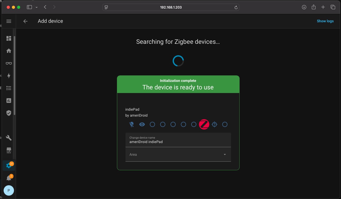 Home Assistant discovers the indiePad