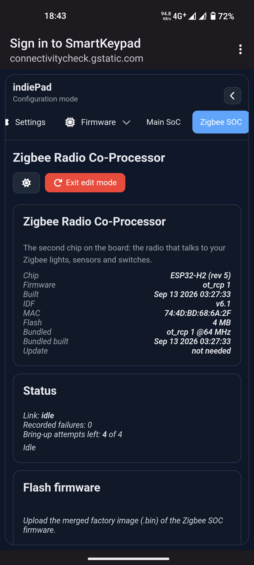 Zigbee SOC firmware